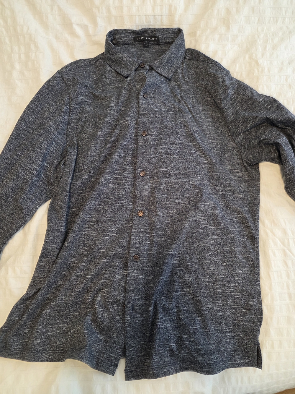 Robert Barakett Men's Heathered Navy Button-Down Shirt